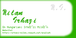 milan irhazi business card